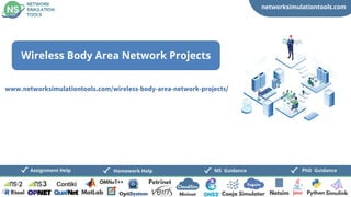 networksimulationtools.com
CloudSim
Fogsim
PhD Guidance
MS Guidance
Assignment Help Homework Help
www.networksimulationtools.com/wireless-body-area-network-projects/
Wireless Body Area Network Projects
 