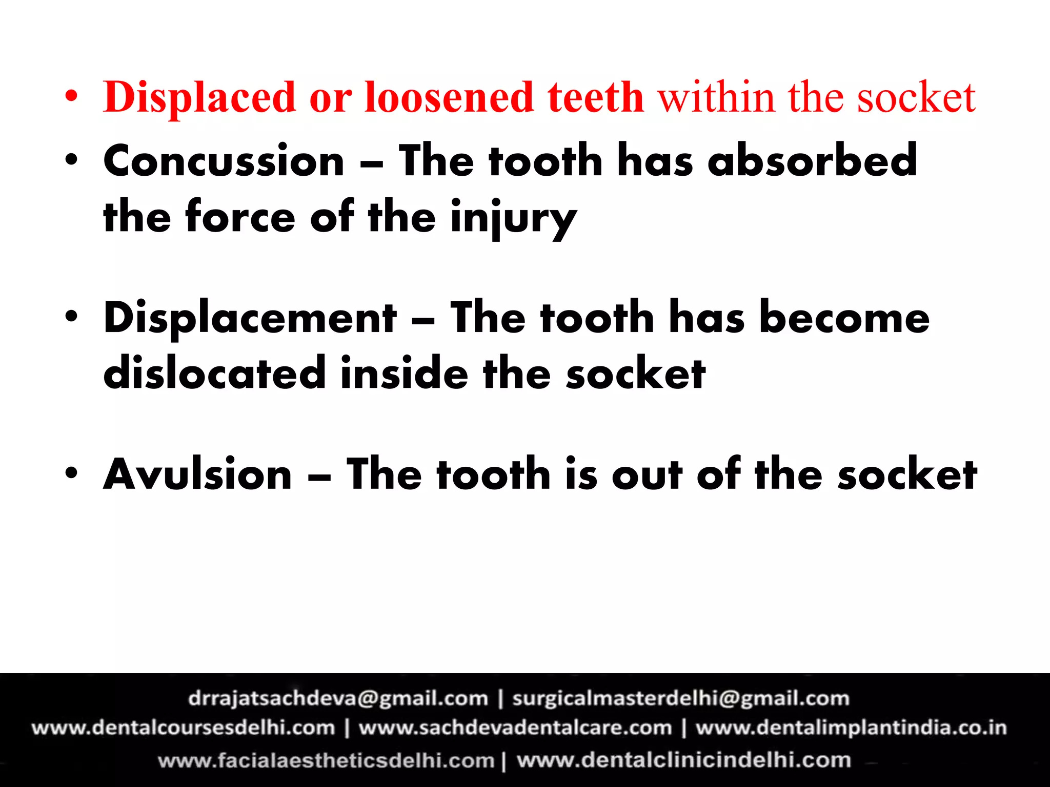 Tooth Injuries| Tooth Trauma| Treatment of Tooth Trauma | PPTX