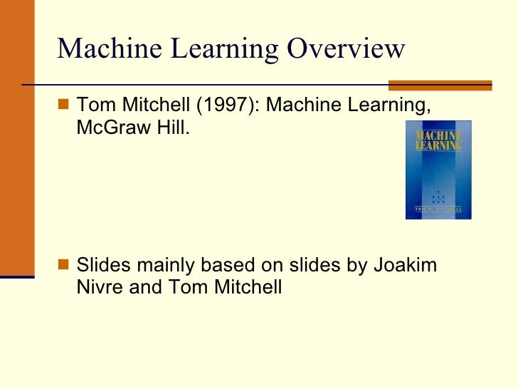 Tom Mitchell Machine Learning Slides 2025