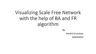 Visualizing Scale Free Network
with the help of BA and FR
algorithm
By,
Harshit Srivastava
D03942013
 