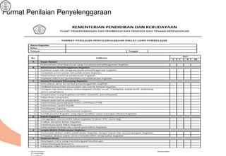 Format Penilaian Penyelenggaraan
 
