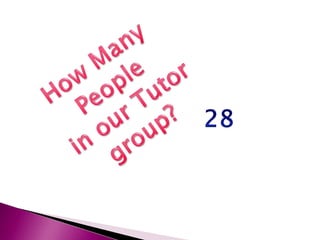 How Many People in our Tutor  group?28