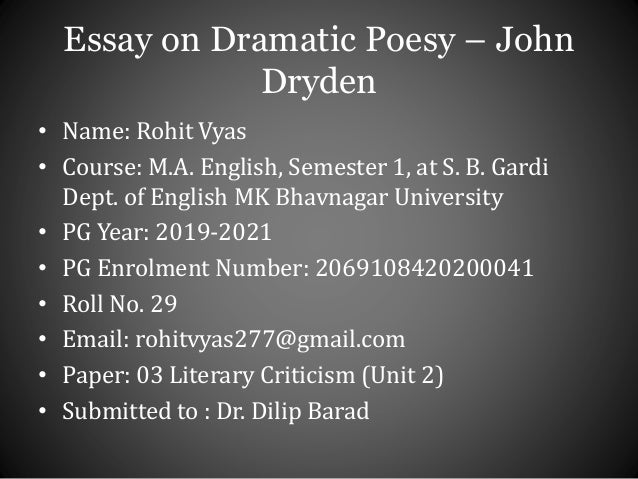 An essay on dramatic poesy slideshare 07 picture