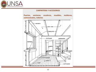 17
CARPINTERIA Y ACCESORIOS
Puertas, ventanas, escaleras, muebles, molduras,
contrazócalos, rodones
 