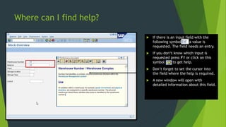 Sap Gui Navigation Tutorial SAP GUI and Navigation - Quick Guide | PPTX