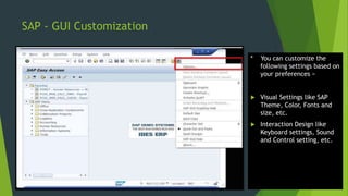 SAP GUI and Navigation - Quick Guide | PPTX