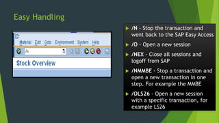 Sap Gui Navigation Tutorial SAP GUI and Navigation - Quick Guide | PPTX