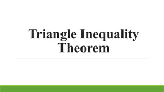 Triangle Inequality
Theorem
 