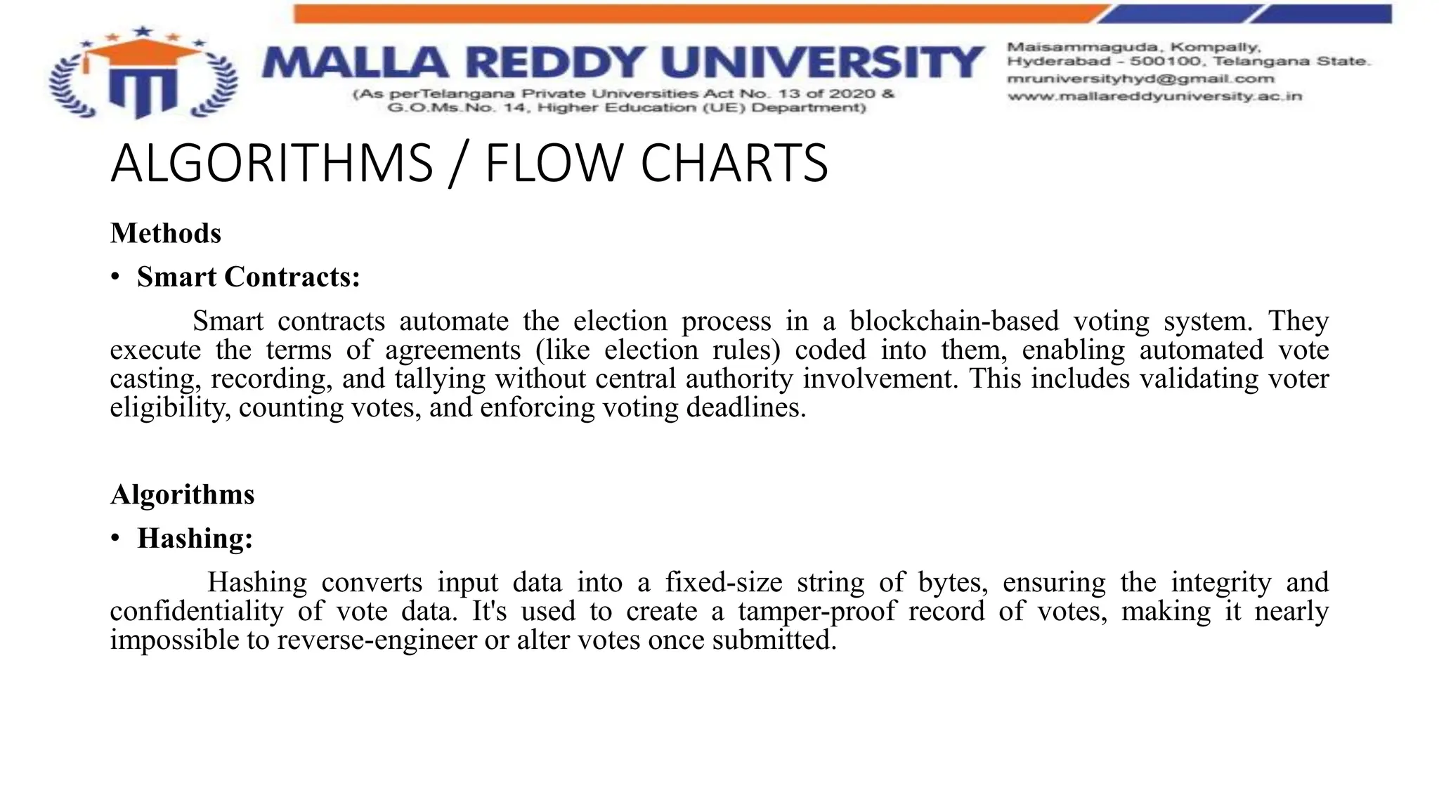 Blockchain Enabled Voting System Major Project | PPTX