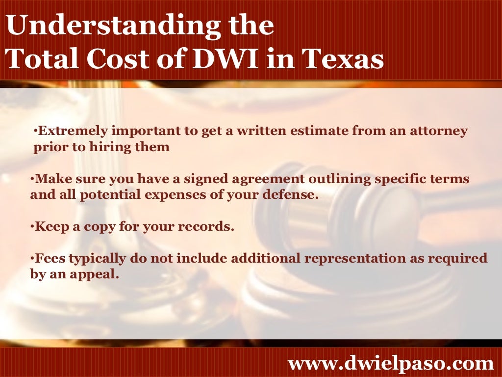 Costs for a DWI / DUI go beyond attorneys fees. Here is a list of