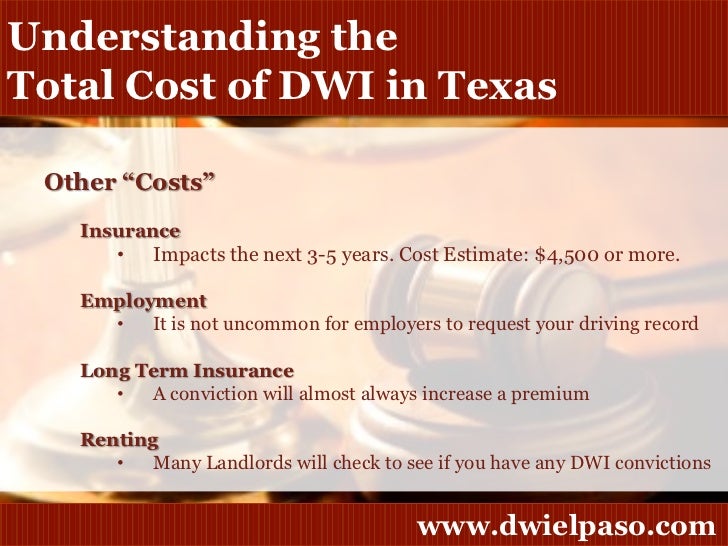 Costs for a DWI / DUI go beyond attorneys fees. Here is a list of