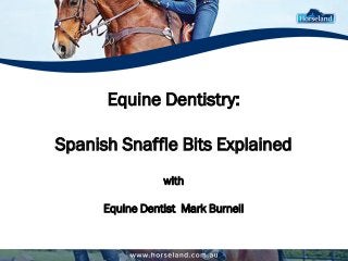 Equine Dentistry:
Spanish Snaffle Bits Explained
with
Equine Dentist Mark Burnell
 