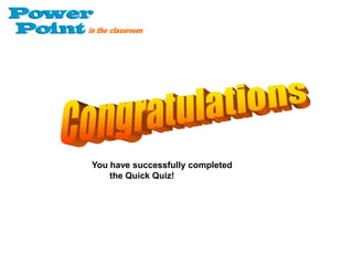 Slide Show: A series of slides displayed in sequence. A slide show can be controlled manually or automatically. Transition: A special effect used to introduce a slide during a slide show. For example, you can fade in from black, or dissolve from one slide to another. 