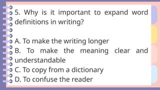 Word expansion definition. ENGLISH CRITIQUE | PPTX