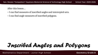 Comprehensive Geometry Lesson on Circles, Arcs, and Angles | PPTX