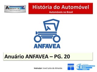 Automóveis no Brasil




Anuário ANFAVEA – PG. 20
          Instrutor: Isnel Leite de Almeida
 