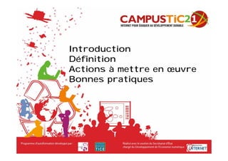 Introduction
Définition
Actions à mettre en œuvre
Bonnes pratiques
 