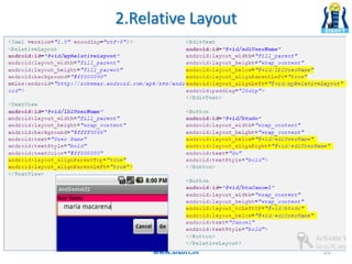 2.Relative Layout
www.sisoft.in 20
 