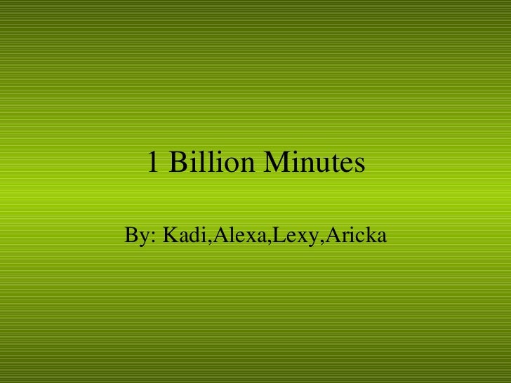 One Billion Minutes one-billion-minutes