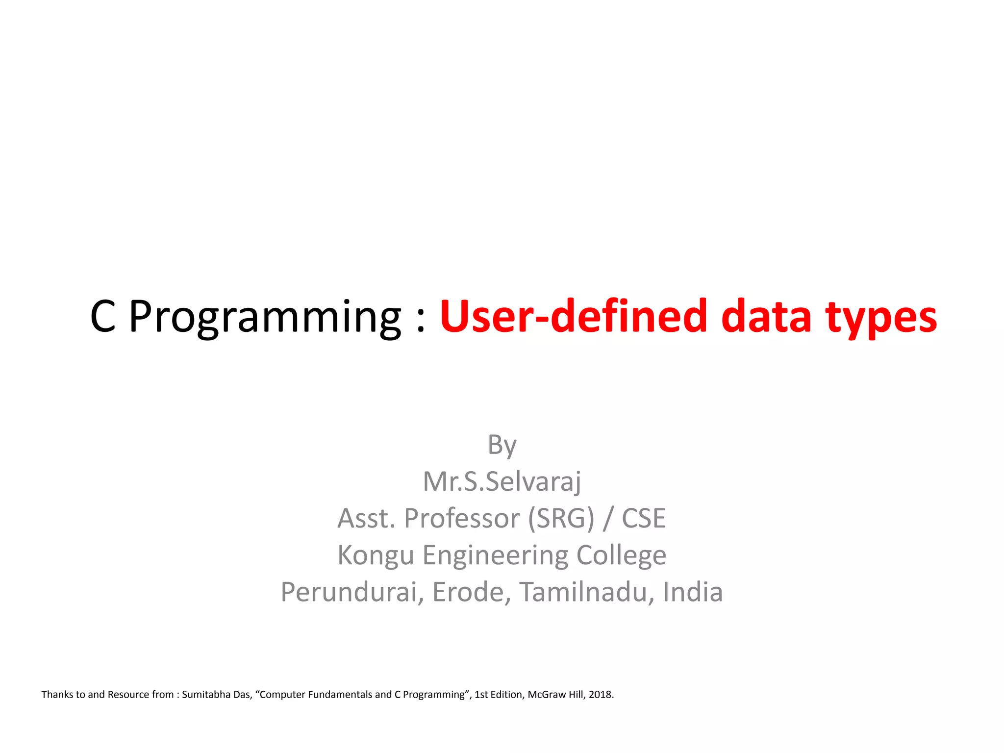 C Programming: Structure and Union | PPT