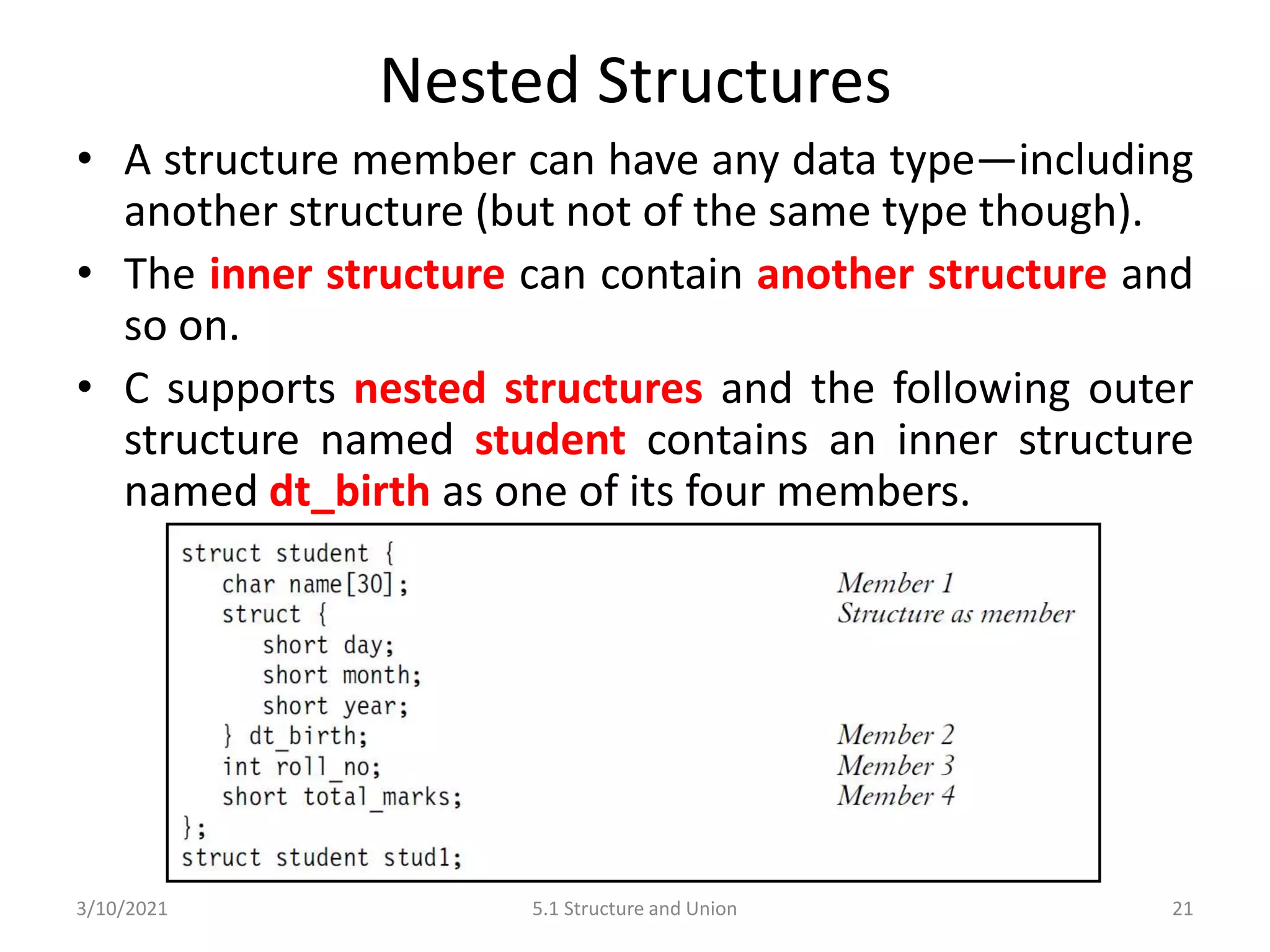 C Programming: Structure and Union | PPT