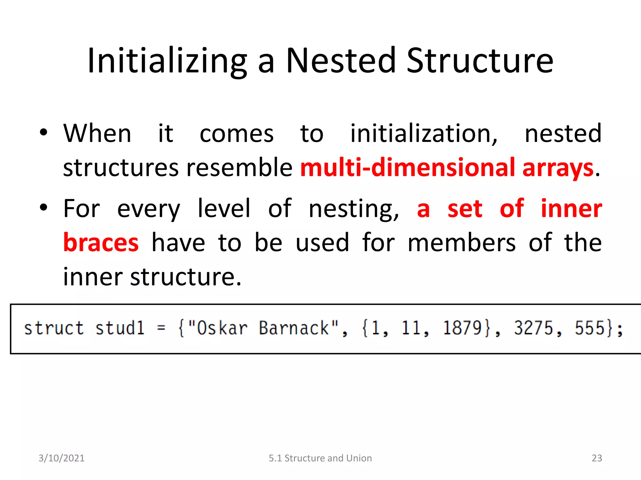C Programming: Structure and Union | PPT
