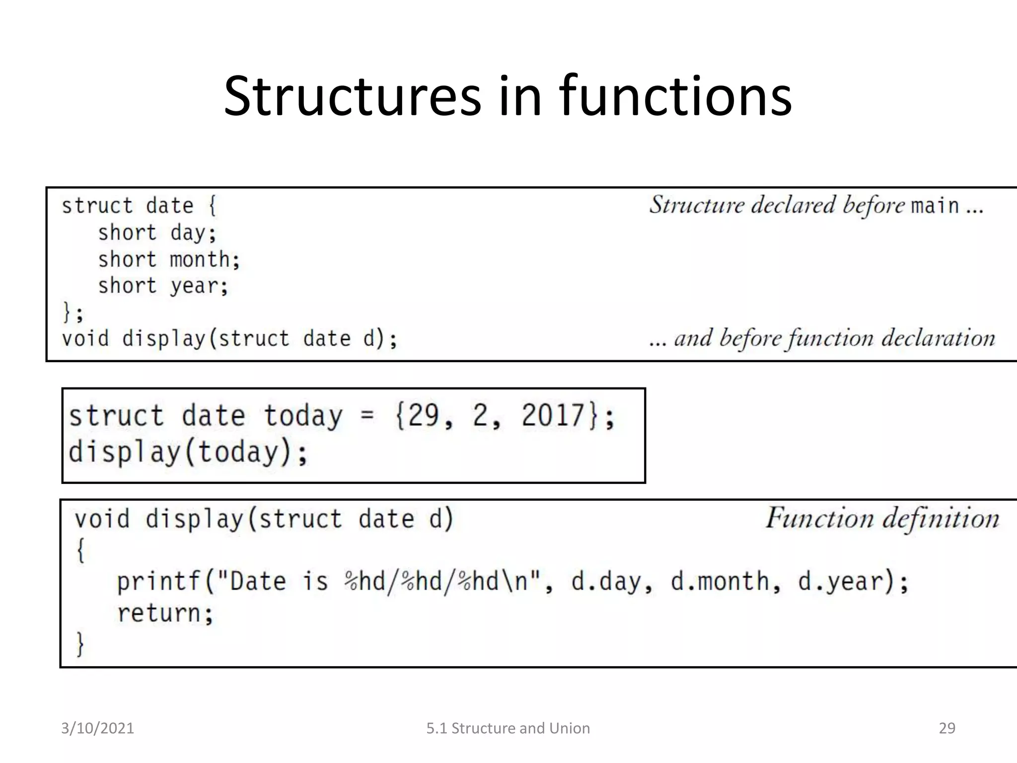 C Programming: Structure and Union | PPT