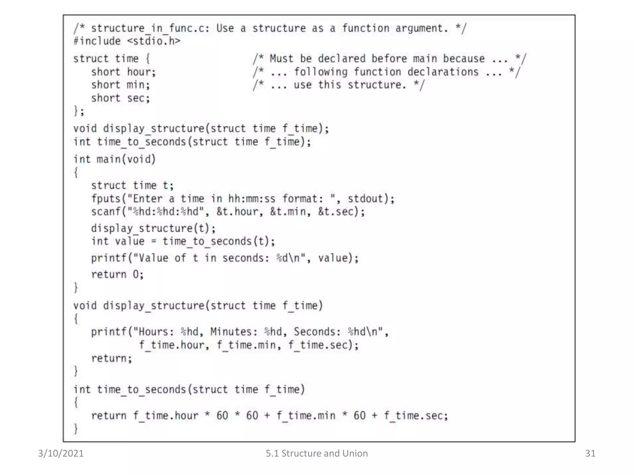C Programming: Structure and Union | PPT