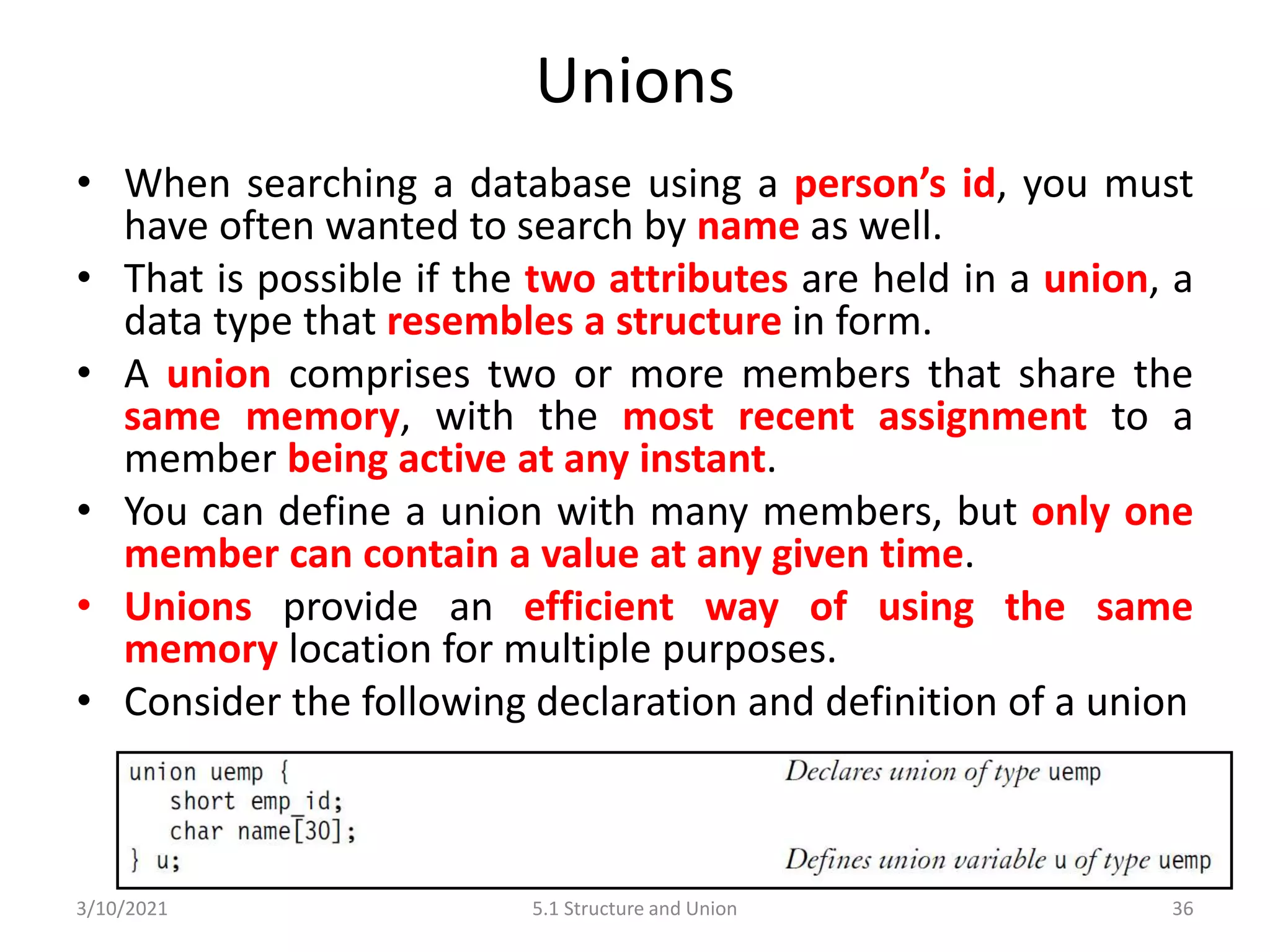 C Programming: Structure and Union | PPTX | Programming Languages ...