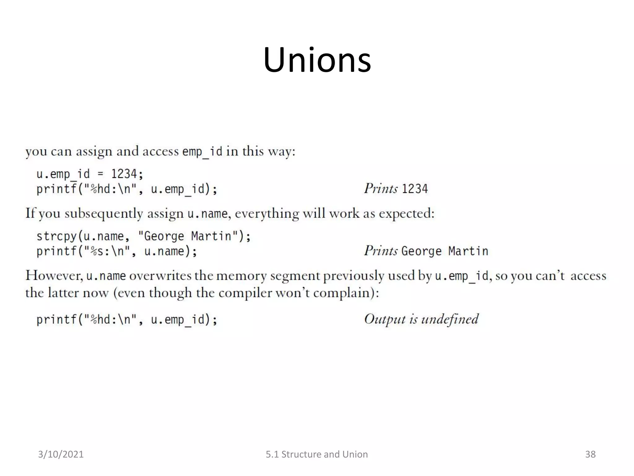C Programming: Structure and Union | PPTX | Programming Languages ...