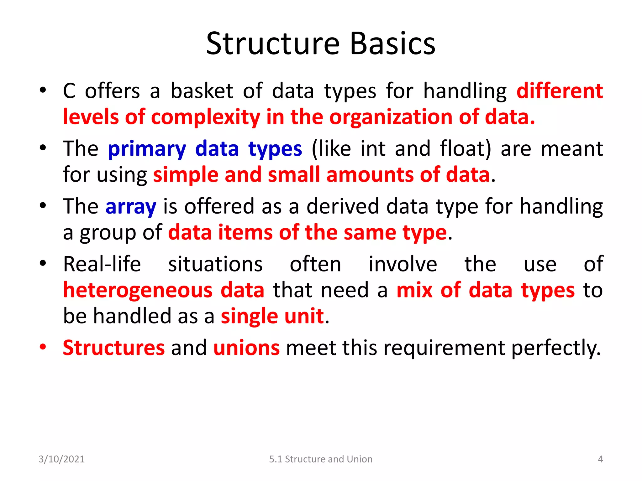 C Programming: Structure and Union | PPT
