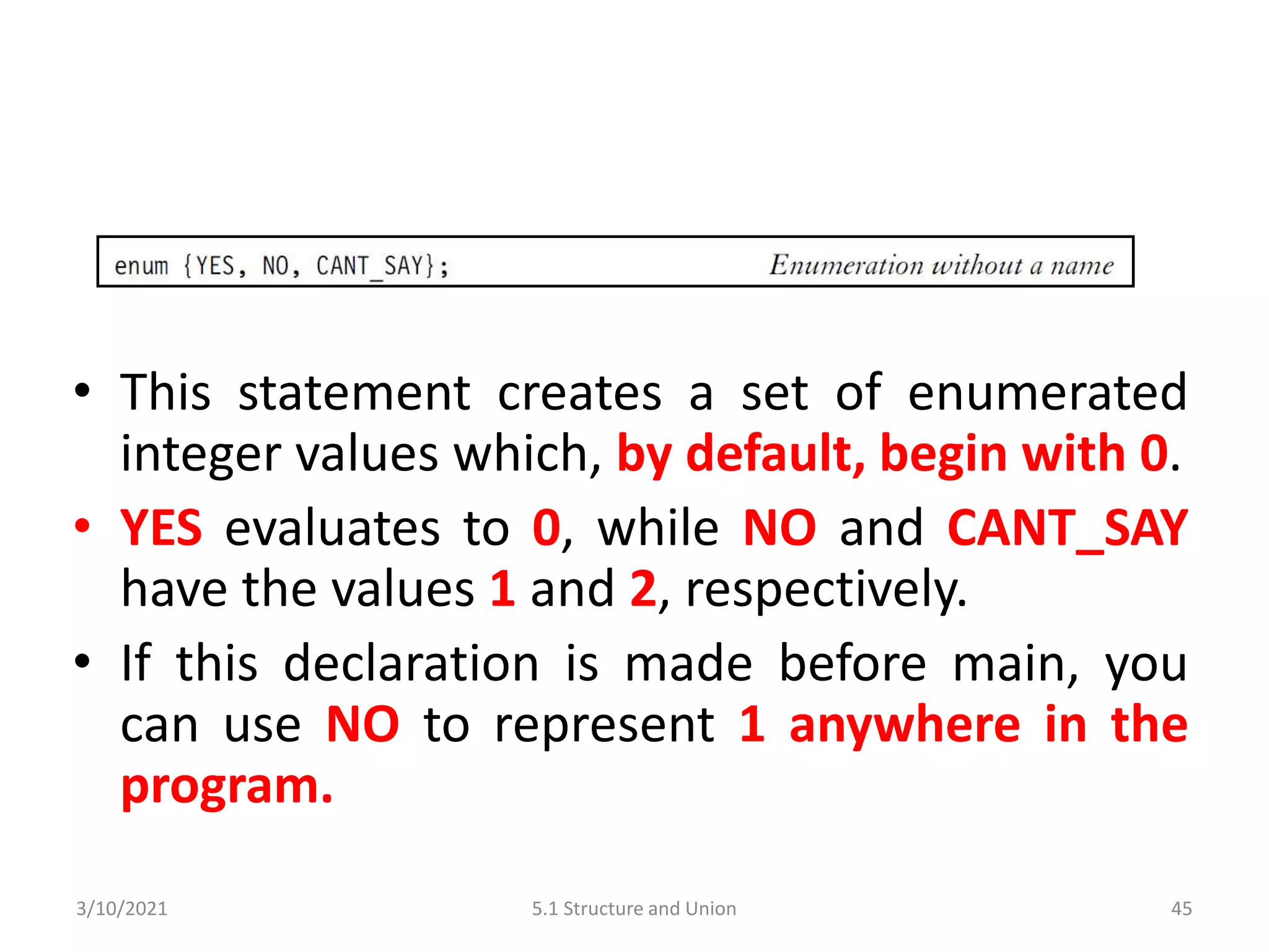 C Programming: Structure and Union | PPT