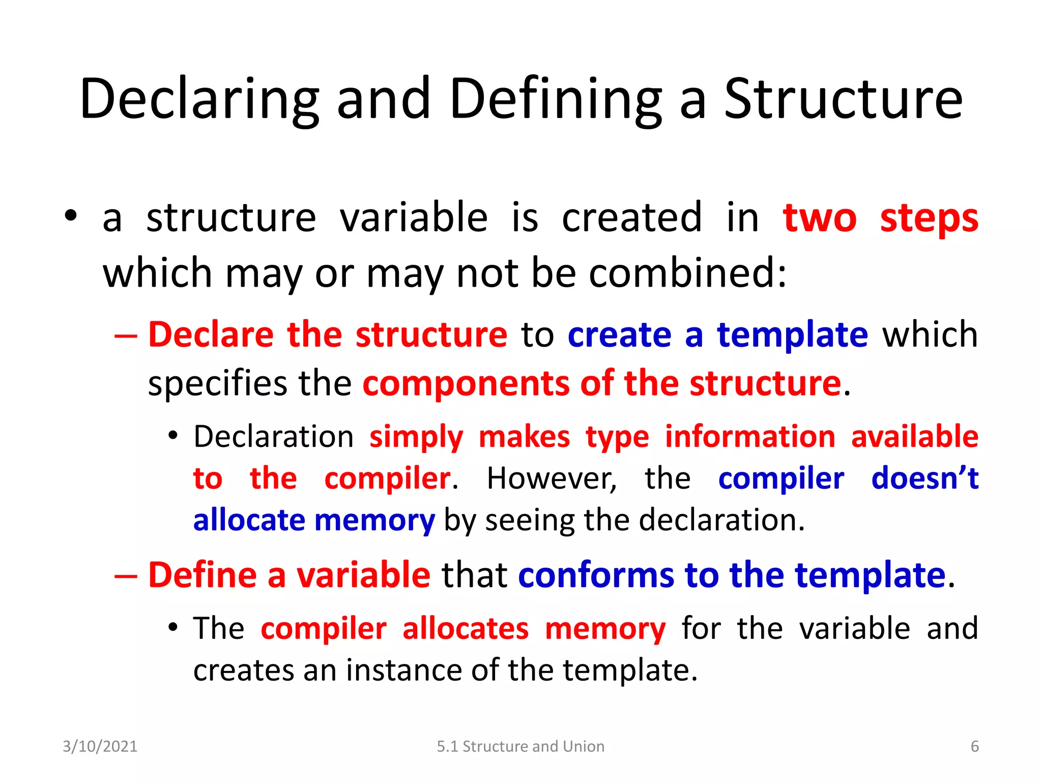 C Programming: Structure and Union | PPT
