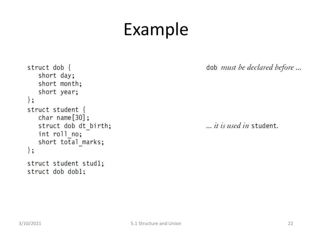 C Programming: Structure and Union | PPT