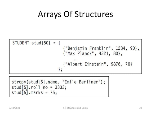 C Programming: Structure and Union | PPTX | Programming Languages ...