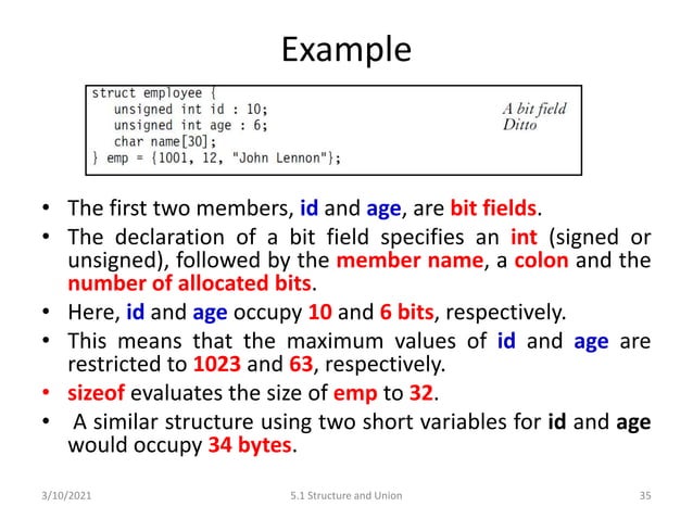 C Programming: Structure and Union | PPTX | Programming Languages ...