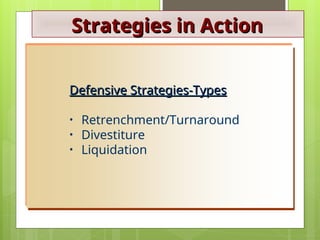 Defensive Strategy Types Chapter five - Strategies in Action for students | PPT