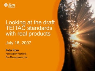 Looking at the draft TEITAC standards with real products July 16, 2007 ,[object Object],[object Object],[object Object]