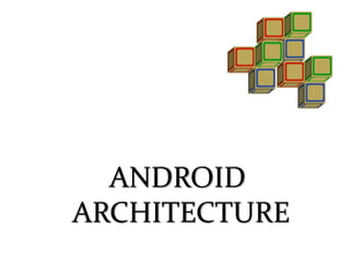 ANDROID
ARCHITECTURE
 