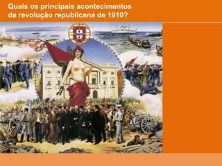 Quais os principais acontecimentos
da revolução republicana de 1910?
 