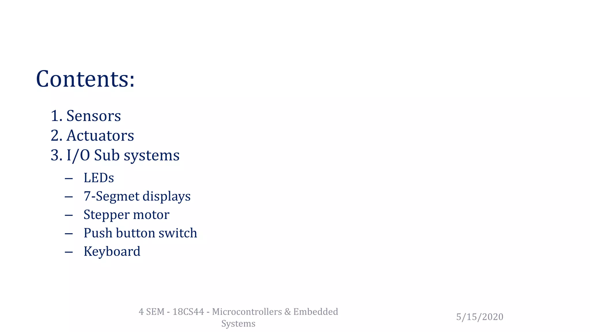 Sensors and Actuators | PPT | Computer Peripherals | Computing