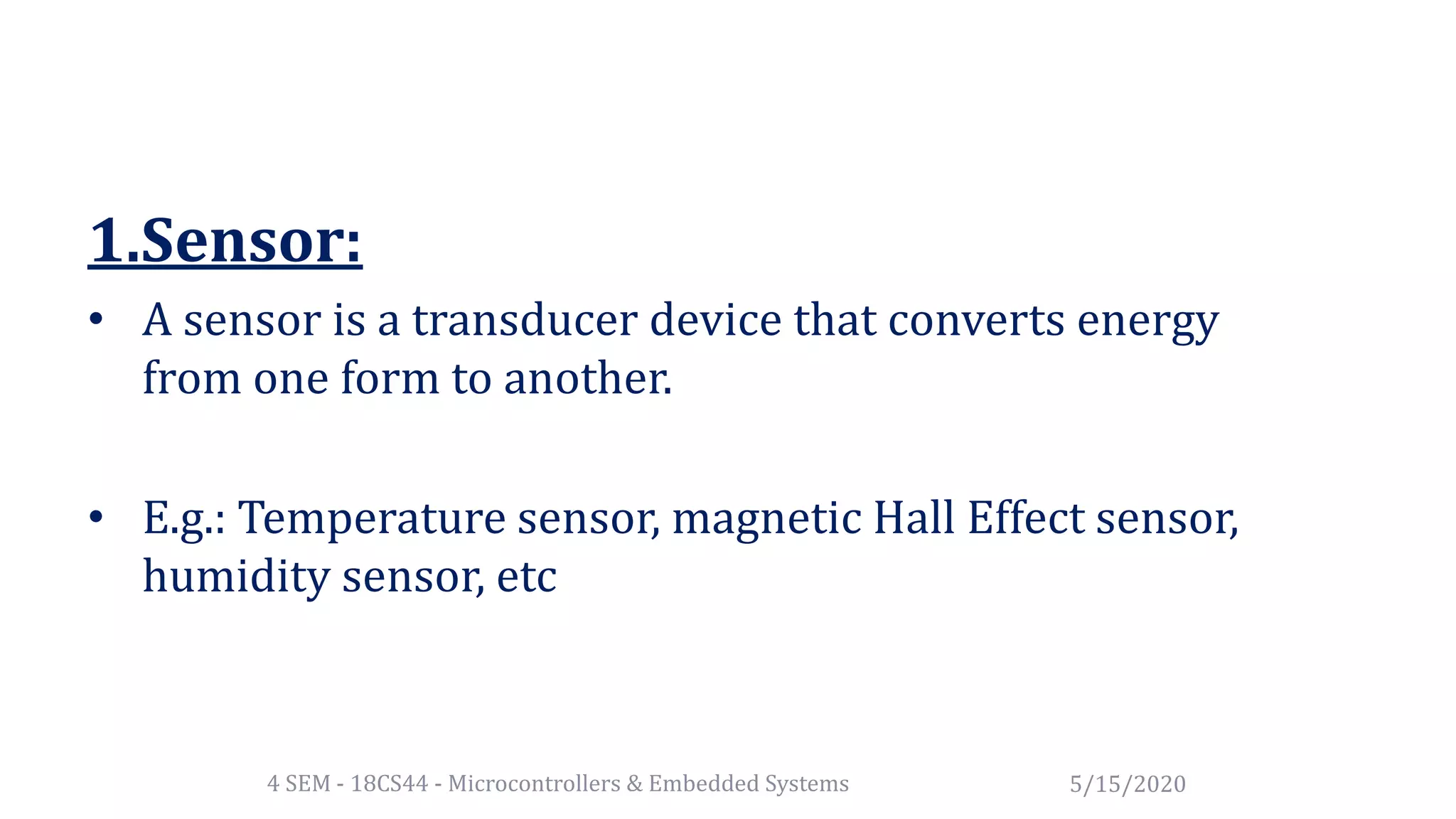 Sensors and Actuators | PPT | Computer Peripherals | Computing