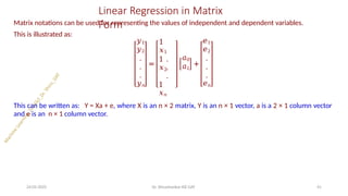 Linear Regression Using Matrix MachineLearningGlobalAcademyofTechnologySlides | PPTX