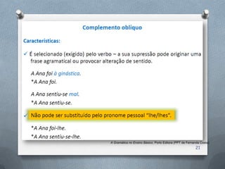 A Gramática no Ensino Básico, Porto Editora (PPT de Fernanda Costa)
                                                         21
 