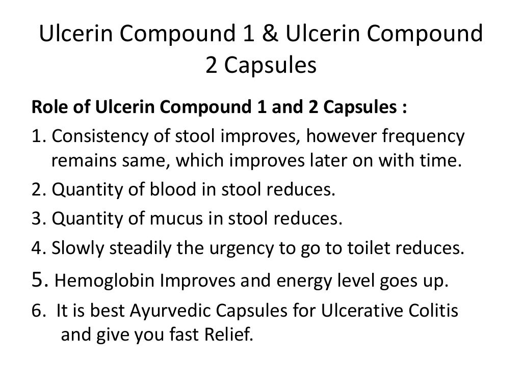 Ulcerin Compound 1 and 2 Capsules for Ulcerative Colitis