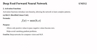 PPT 6 Deep Feed forward neural network, its processing | PPTX