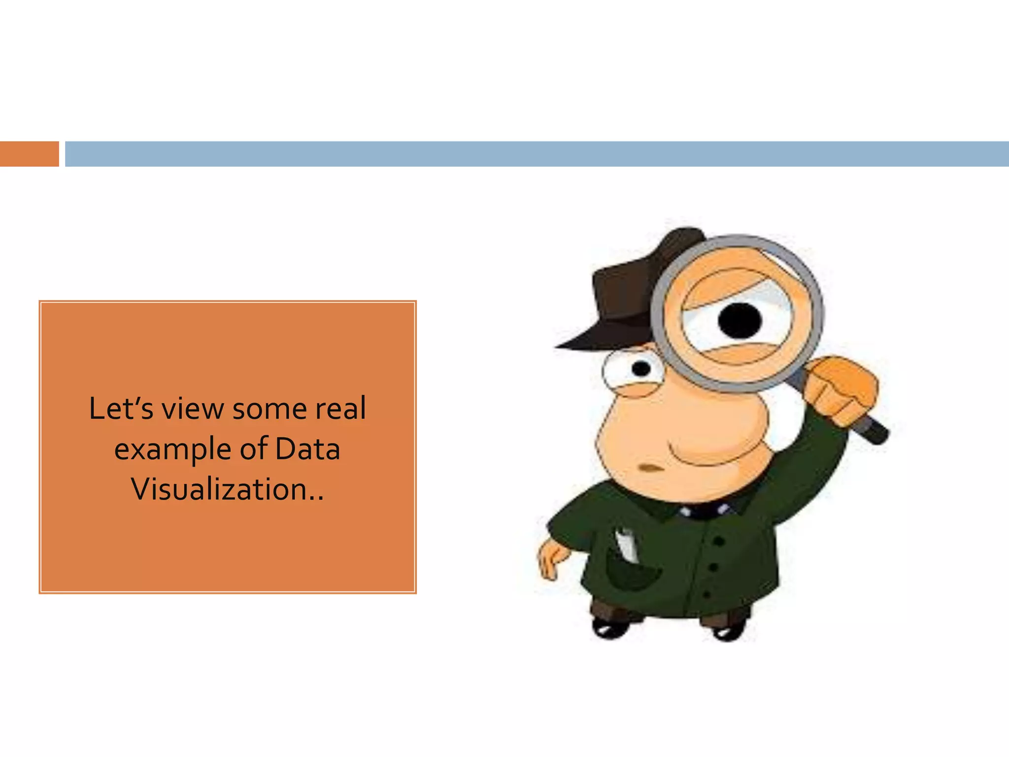 Let’s view some real
example of Data
Visualization..
 