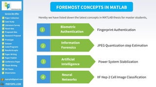 Matlab Thesis for MTech Students