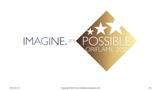 2012-01-31   Copyright ©2012 by Oriflame Cosmetics SA   54
 