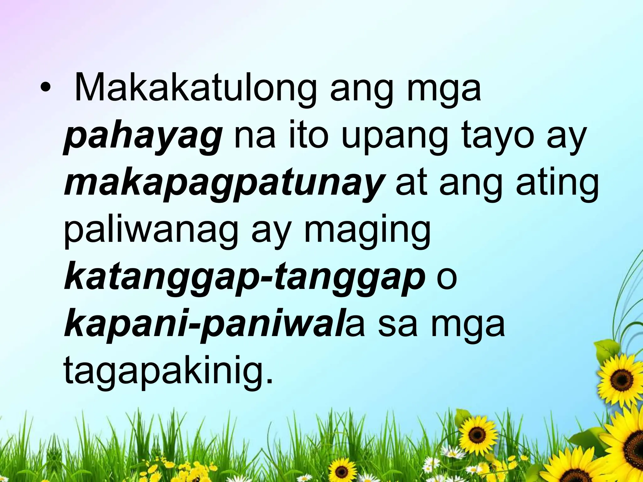 MGA PAHAYAG SA PAGBIBIGAY NG PATUNAY - WIKA.pptx